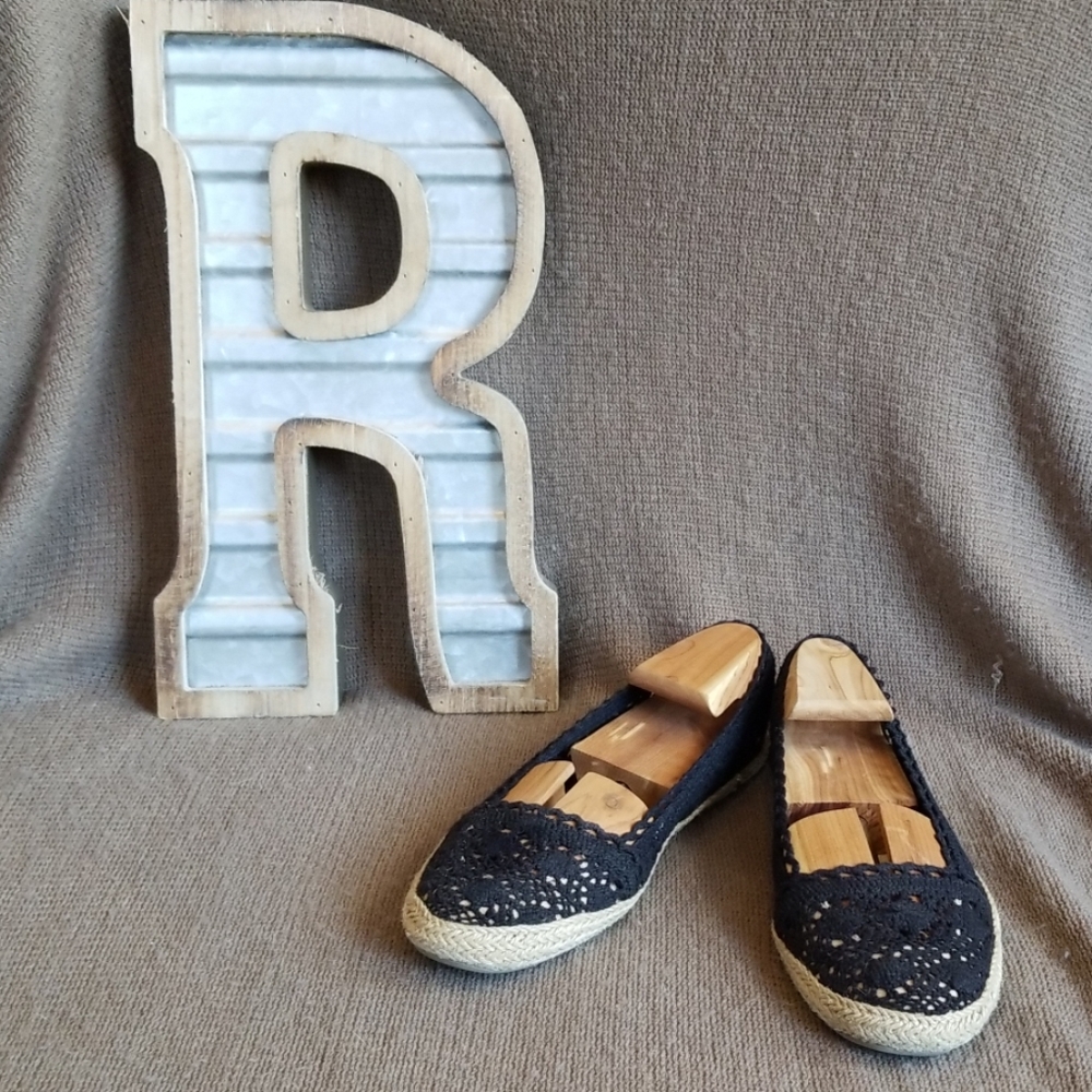 Old Navy Black Crochet Espadrilles